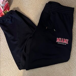 Men’s Miami RedHawks Black Sweatpants, Under Armour, XL